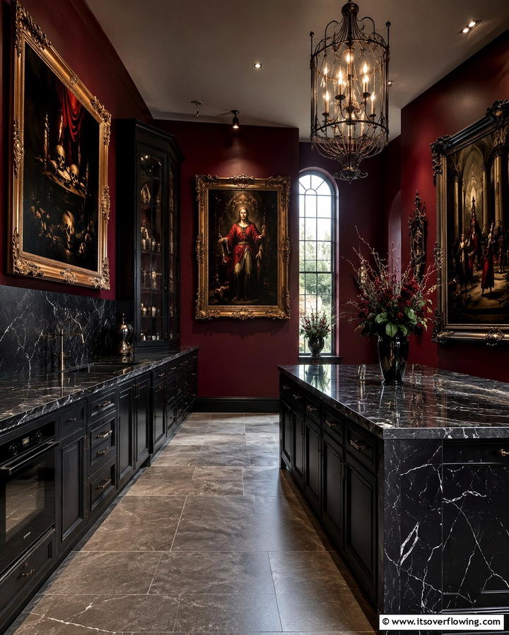 Gothic Wall Art - 30 Gothic Kitchen Ideas for Dramatic Dark Aesthetic Spaces