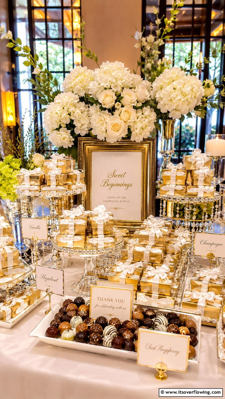 Gourmet Chocolates - 21 Thoughtful Wedding Favors Ideas Your Guests Will Love
