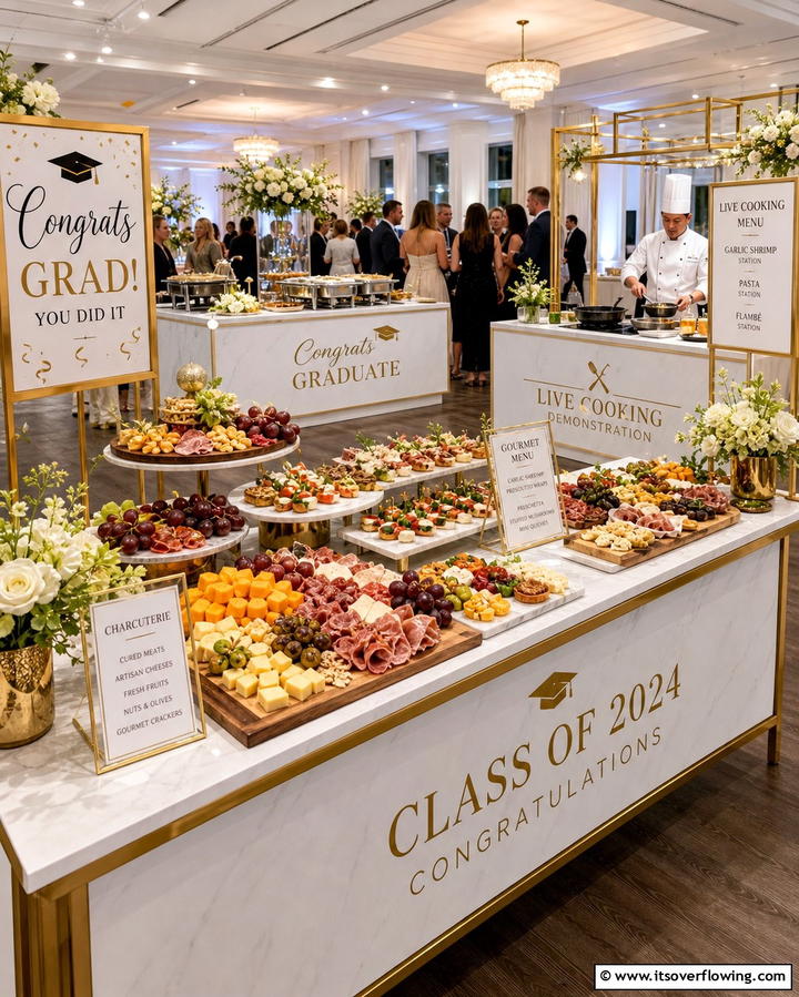 Gourmet Food Station Graduation Party - 21 Graduation Party Ideas for Memorable Celebrations