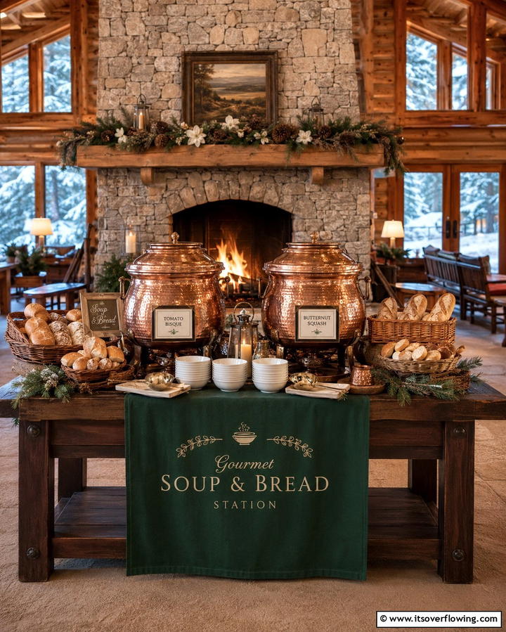 Gourmet Soup and Bread Station - 25 Wedding Buffet Ideas for a Memorable Reception