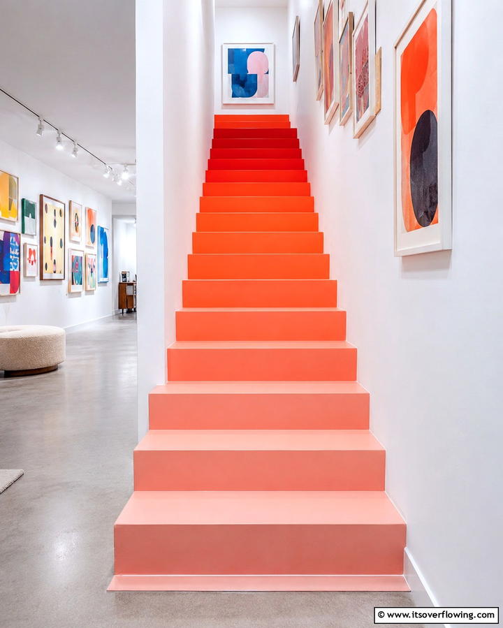 Gradient Color Steps - 25 Painted Stair Ideas to Transform Your Home