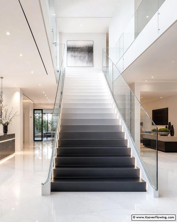 Gradient Ombre Effect - 25 Stair Riser Ideas to Enhance Your Home’s Interior