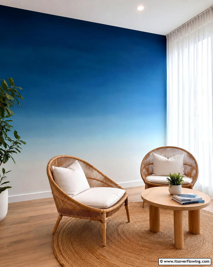 Gradient Paint Design - 25 Creative Office Accent Wall Ideas to Inspire Your Space