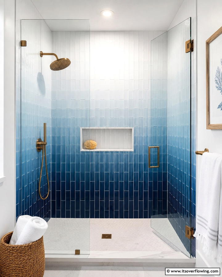 Gradient Tiles for a Unique Effect - 25 Walk-in Shower Tile Ideas for a Luxurious Bathroom