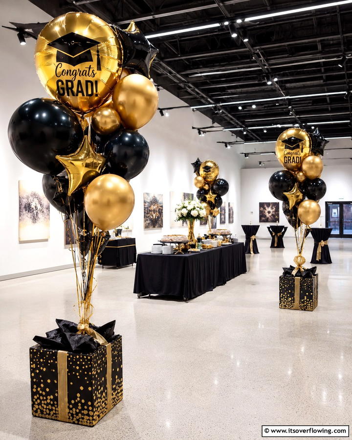 Graduation Themed Balloon Bouquets - 25 Graduation Centerpiece Ideas for Memorable Celebrations