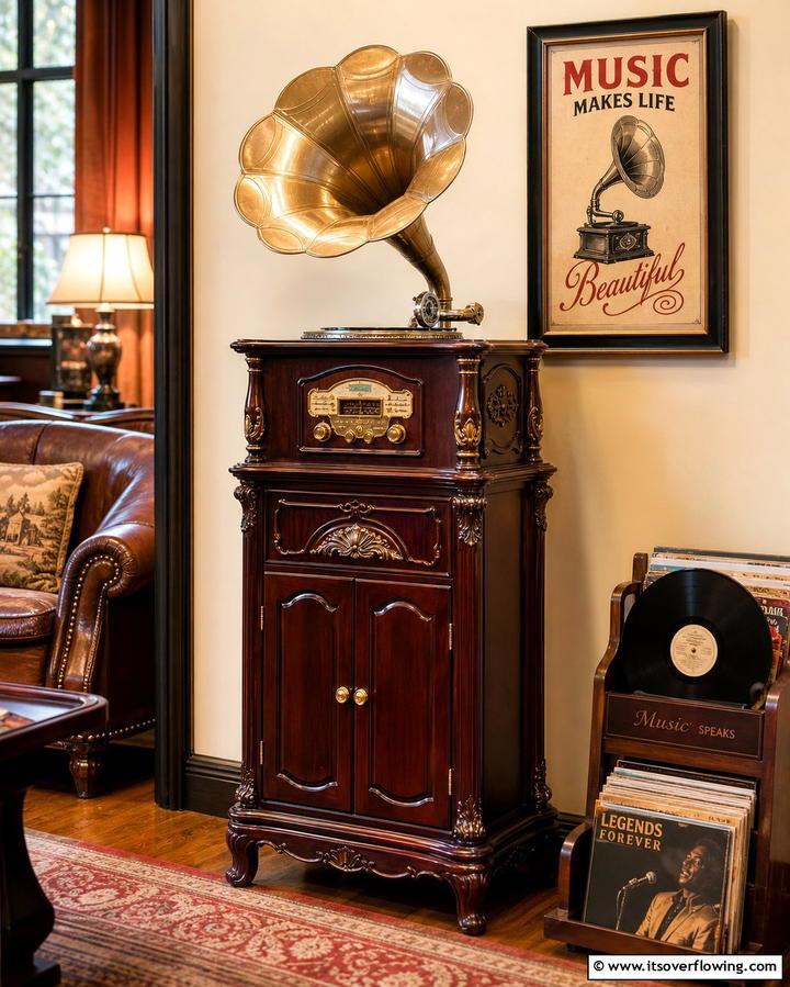 Gramophone Music Station - 25 Vintage Wedding Ideas for a Nostalgic Celebration