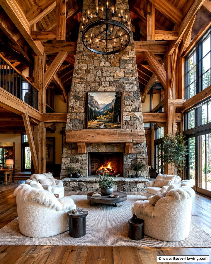Grand Cabin Style - 25 Rustic Fireplaces to Warm Up Your Living Space
