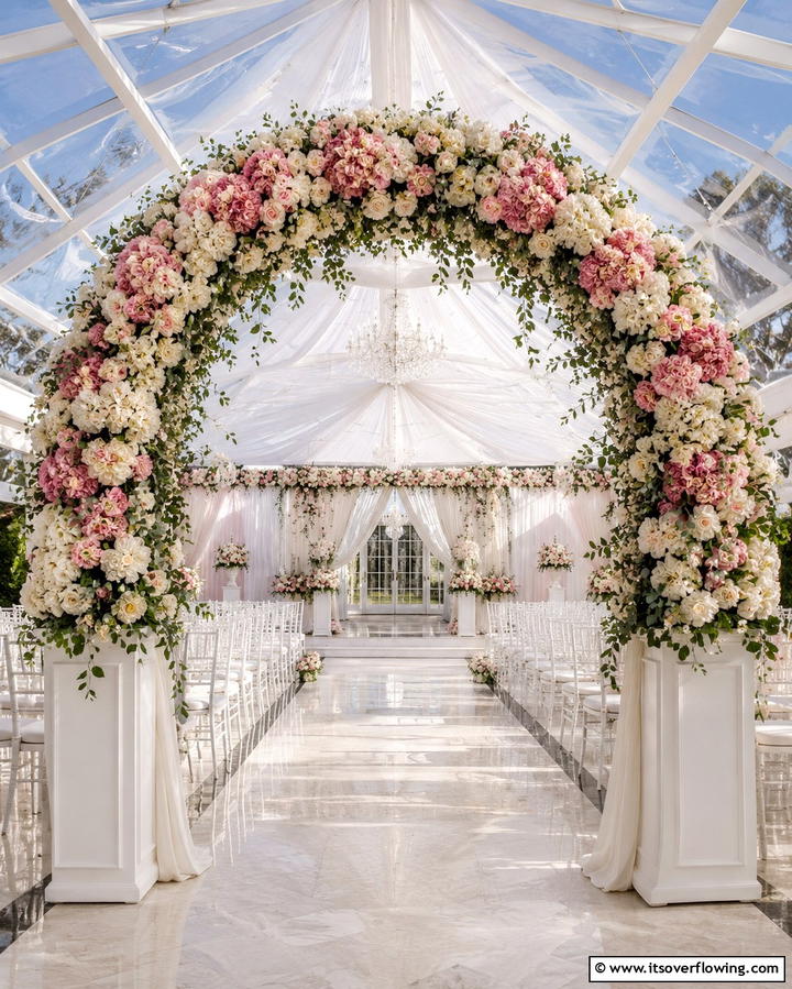 Grand Floral Archway - 25 Wedding Entrance Ideas for a Grand Arrival