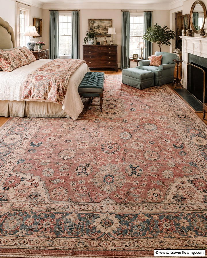 Grandmillennial Rugs for Cozy Floors - 25 Grandmillennial Style Bedroom Ideas for a Chic Look