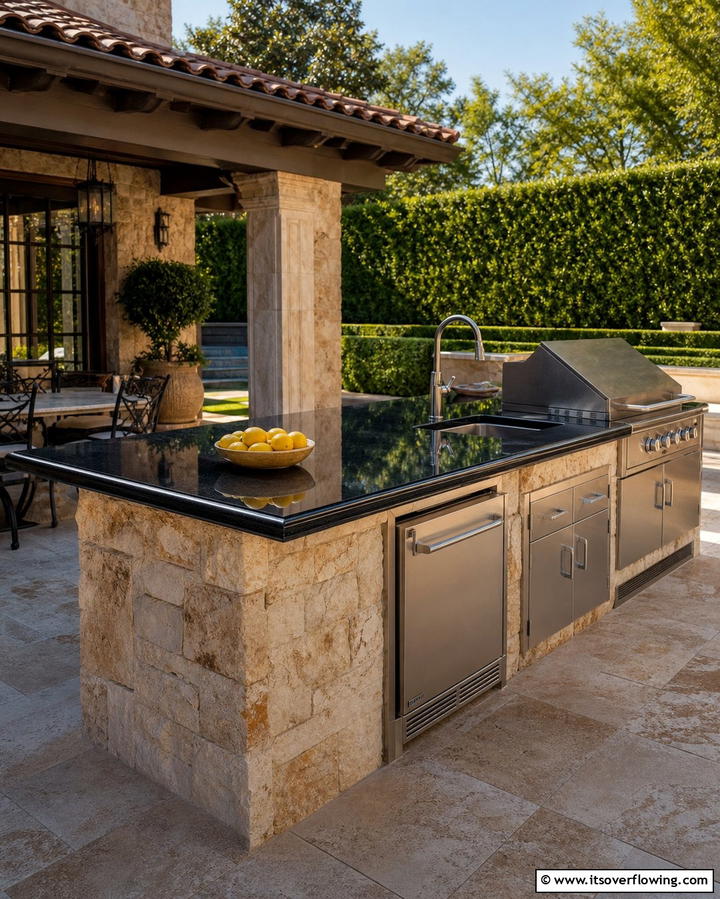 Granite Countertops for Enduring Elegance - 25 Outdoor Kitchen Countertop Ideas for Functionality