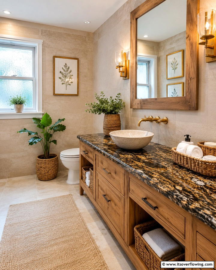 Granite Countertops for Natural Elegance - 25 Bathroom Countertop Ideas for a Stylish Upgrade