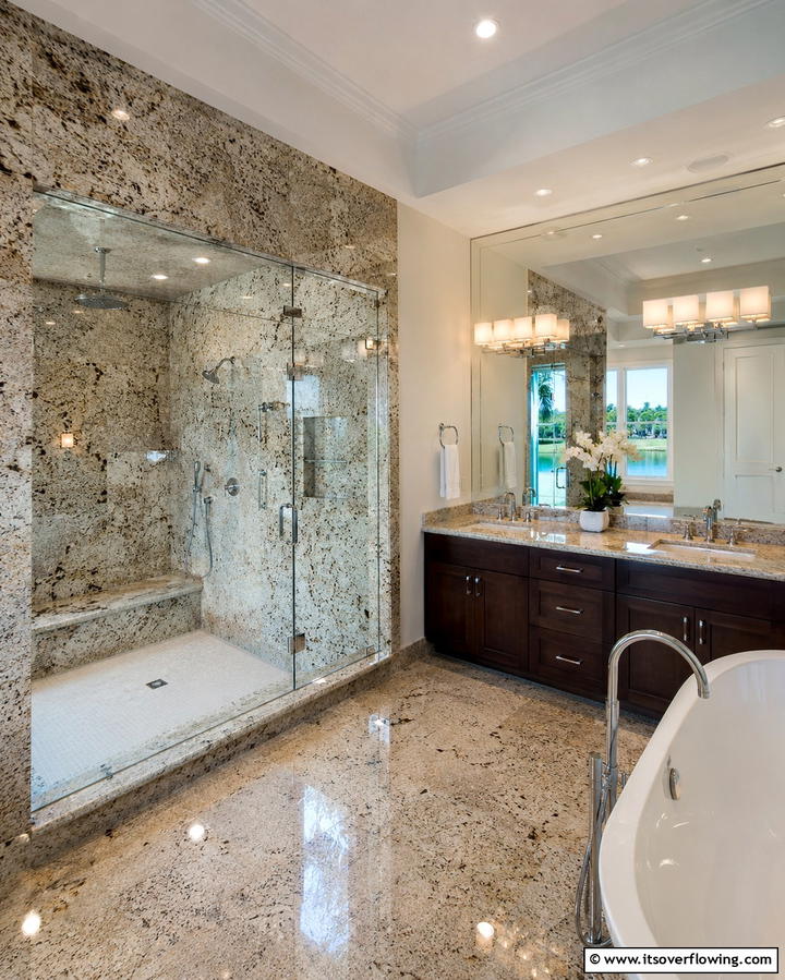 Granite Shower Walls - 20 Stone Shower Design Ideas for a Spa-like Bathroom