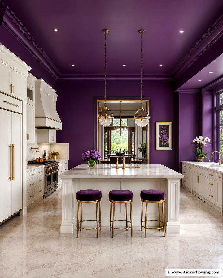 Grape Colored Walls - 25 Purple Kitchen Ideas for a Bold and Stylish Look