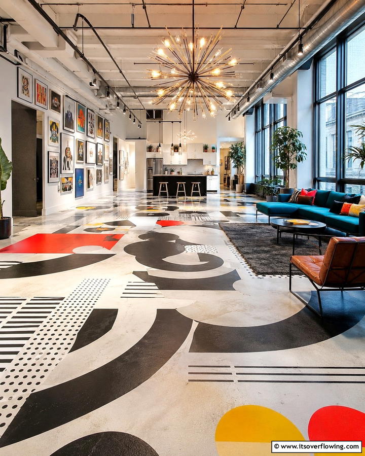Graphic Designed Concrete - 30 Modern Concrete Floor Ideas for Low-Maintenance Interiors