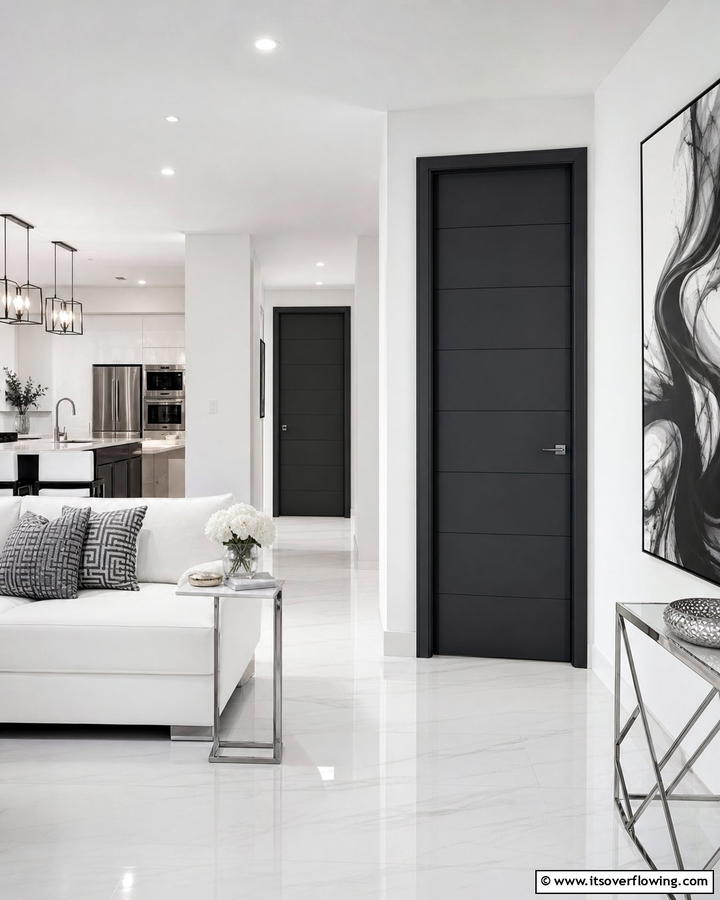 Graphite Black - 30 Interior Door Color Ideas to Refresh Your Home’s Style