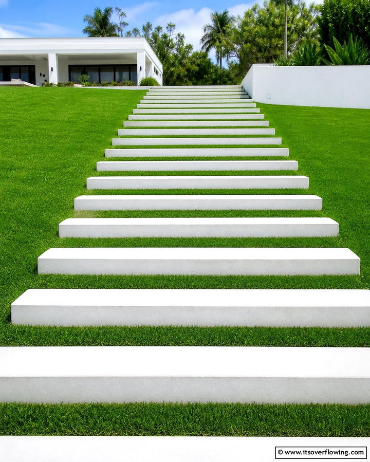 Grass Inlaid Steps - 25 Patio Steps Ideas to Enhance Your Outdoor Space