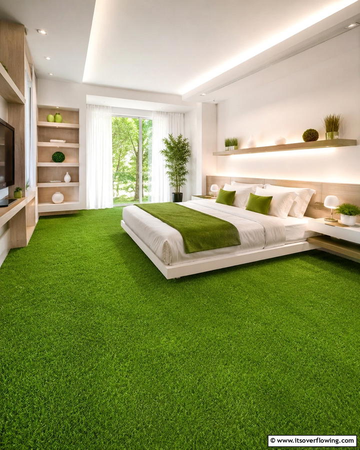 Grass Like Carpet - 30 Sporty Soccer Bedroom Ideas for Young Athletes