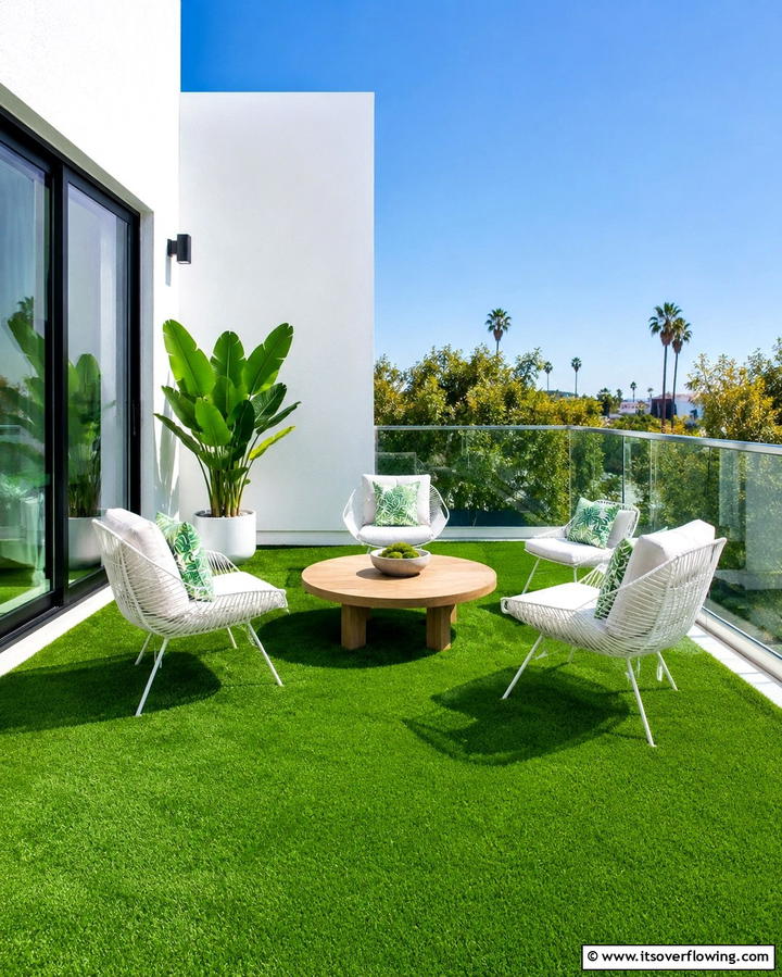Grass Turf Flooring - 25 Porch Flooring Options for Stylish Outdoor Spaces