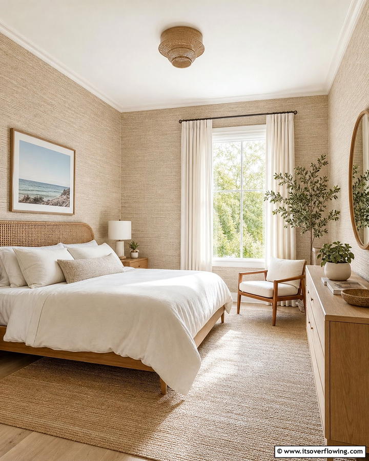 Grasscloth Wallpaper for Natural Warmth - 25 Wall Texture Ideas to Transform Your Interior Design