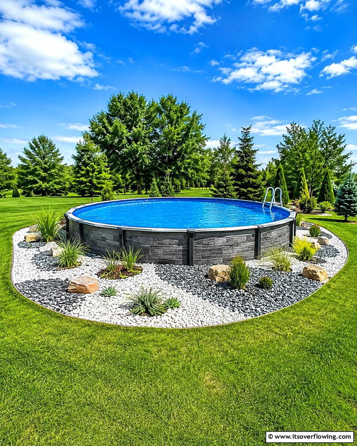 Gravel Border - 25 Above Ground Pool Landscaping Ideas for a Stunning Yard