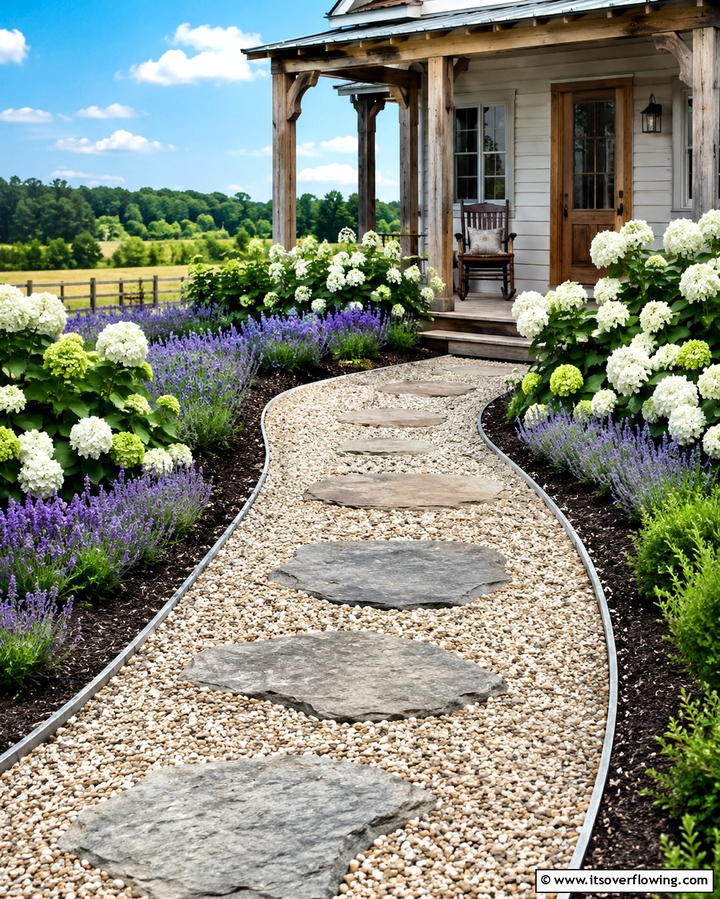 Gravel Path Simplicity - 25 Front Walkway Ideas to Enhance Your Home’s Curb Appeal