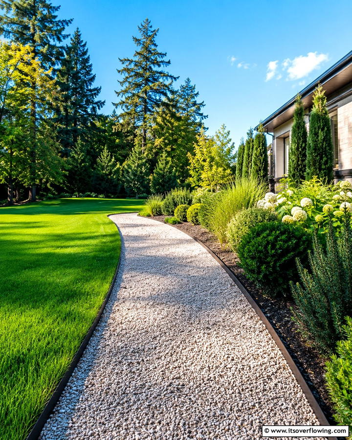 Gravel Pathways for Easy Navigation - 25 Low Maintenance Backyard Landscaping Ideas