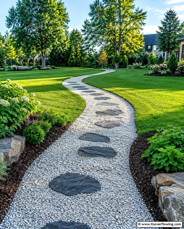 Gravel Pathways for Natural Elegance - 25 Low Maintenance Backyard Landscaping Ideas