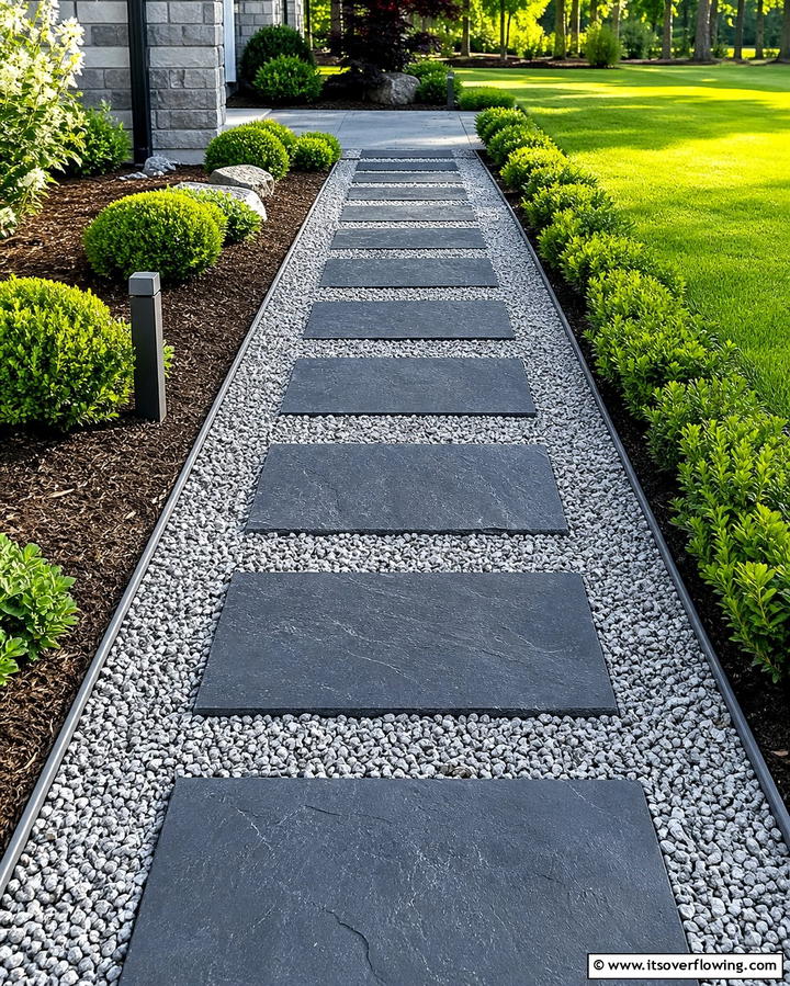 Gravel and Stepping Stone Path - 25 Gravel Garden Ideas for Low Maintenance