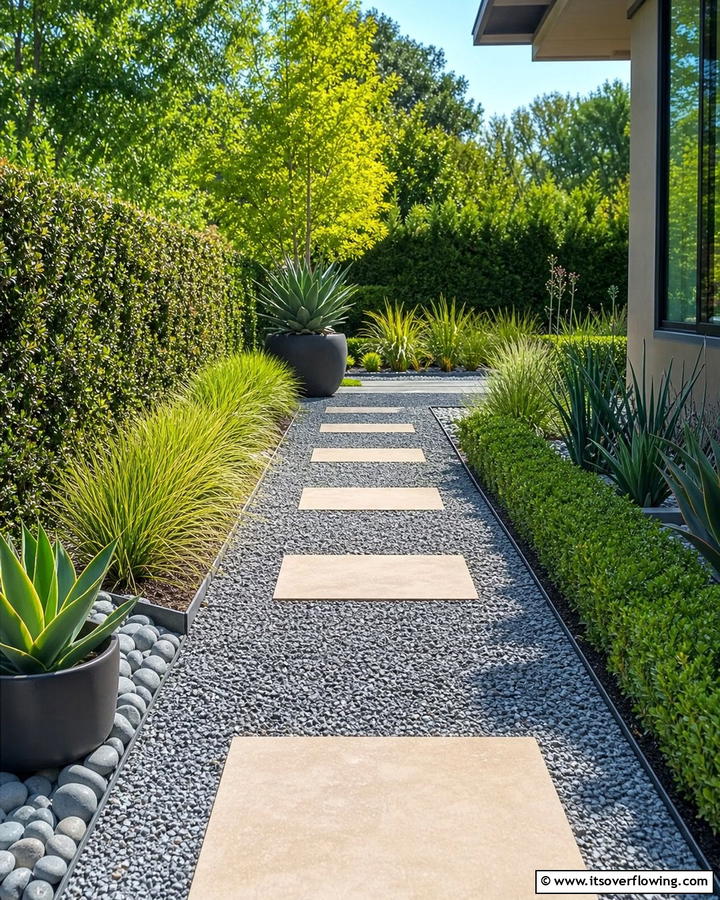 Gravel and Stone Walkway - 17 Rock Walkway Ideas for Natural and Low-Maintenance Paths