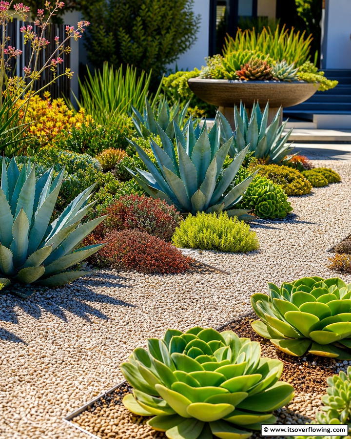 Gravel and Succulent Garden - 25 Gravel Garden Ideas for Low Maintenance