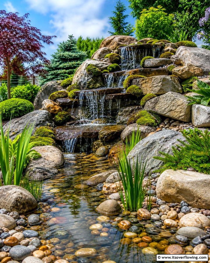 Gravel and Water Feature Combination - 25 Gravel Garden Ideas for Low Maintenance