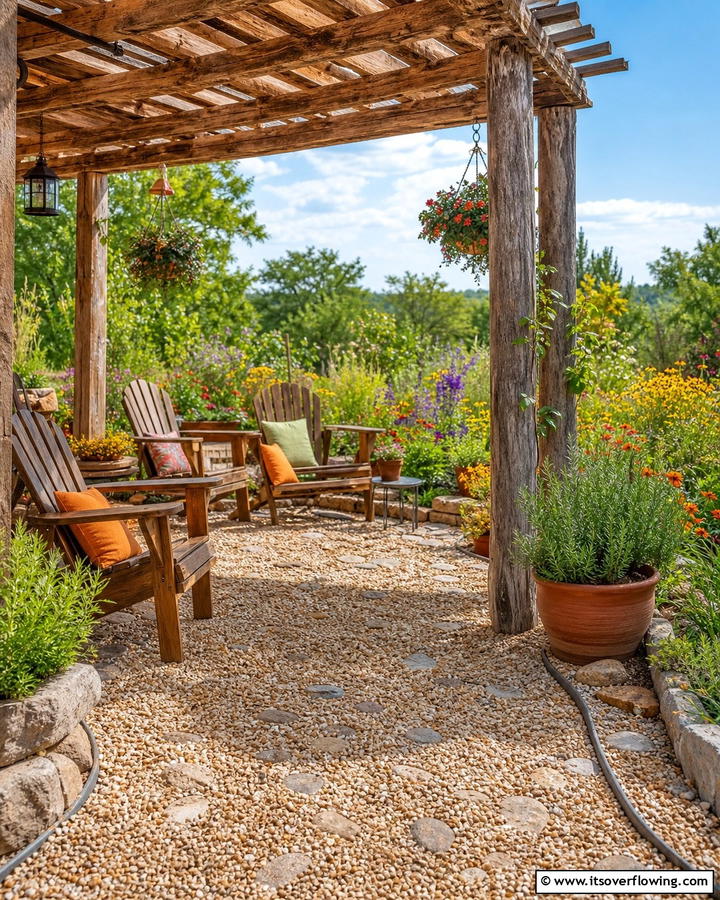 Gravel for Rustic Appeal - 20 Pergola Flooring Ideas to Enhance Your Outdoor Space