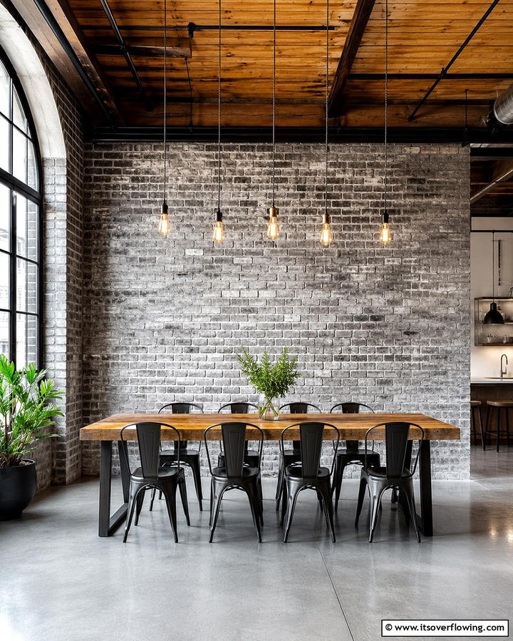 Gray Brick Walls - 30 Gray Dining Room Design Ideas for Modern Entertaining
