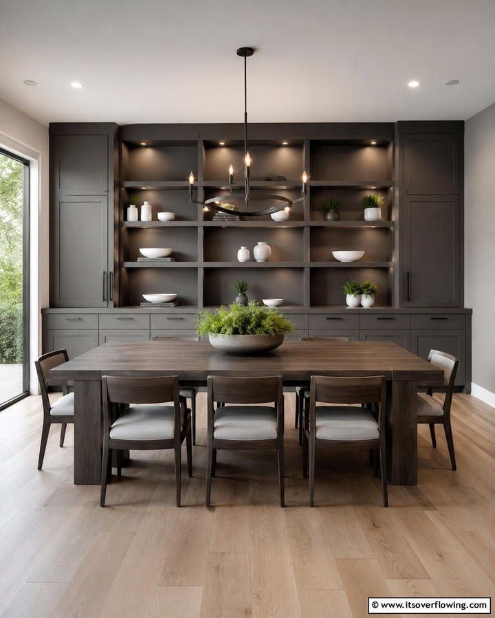Gray Built In Storage Solutions - 30 Gray Dining Room Design Ideas for Modern Entertaining