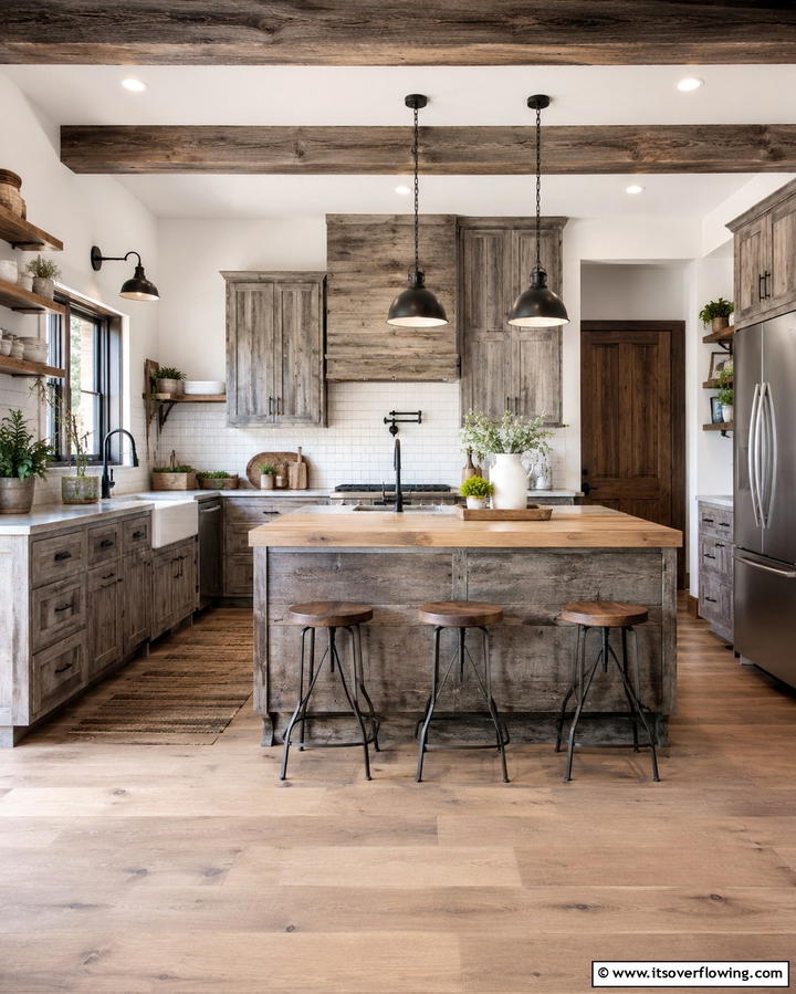 Gray Cabinets with Beadboard Accents - 25 Farmhouse Kitchen with Gray Cabinets Ideas
