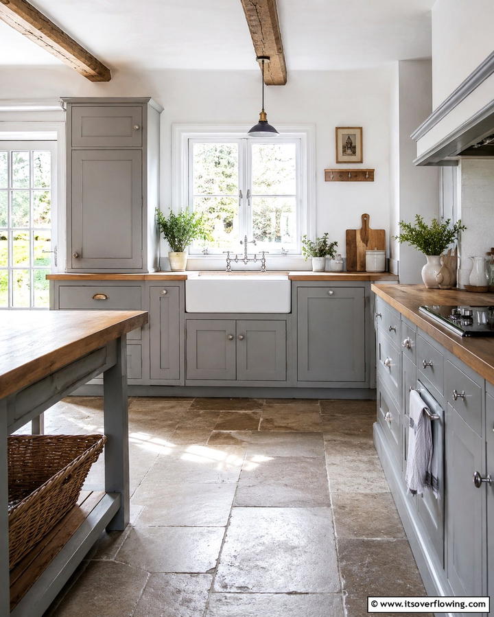 Gray Cabinets with Farmhouse Sinks - 25 Farmhouse Kitchen with Gray Cabinets Ideas