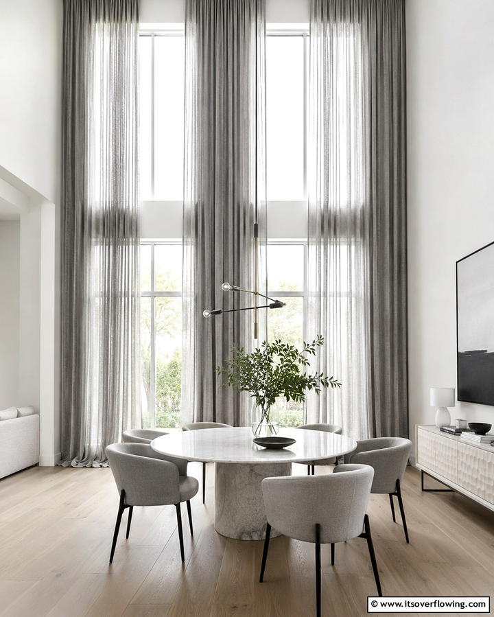 Gray Drapery - 30 Gray Dining Room Design Ideas for Modern Entertaining