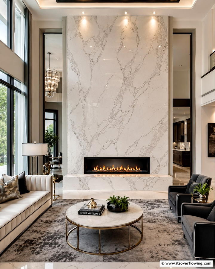 Gray Quartz for a Neutral PaletteOne - 25 Quartz Fireplace Surround Ideas for a Sleek Look