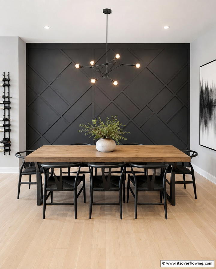 Gray Statement Wall - 30 Gray Dining Room Design Ideas for Modern Entertaining