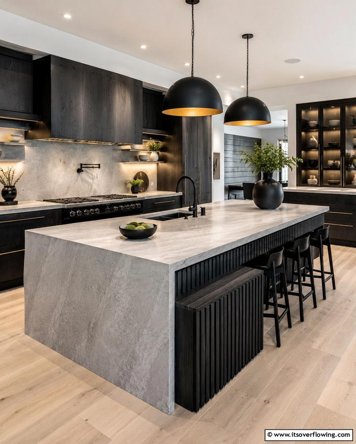 Gray and Black Kitchen Island - 25 Gray and Black Kitchen Ideas for a Modern Look