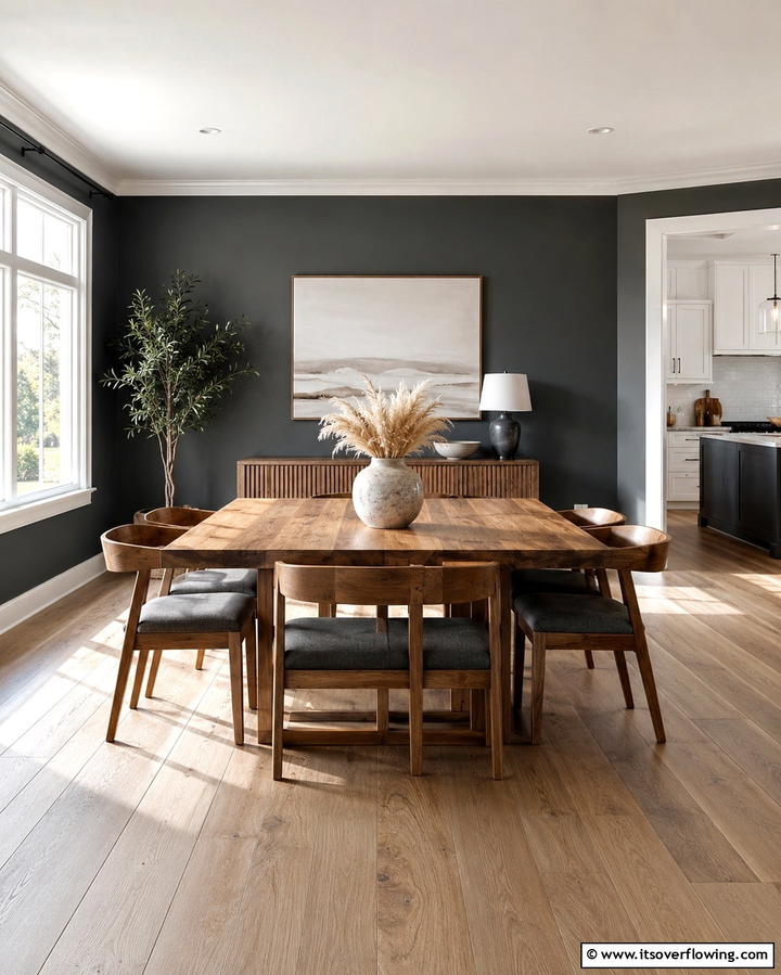 Gray and Wood Combination - 30 Gray Dining Room Design Ideas for Modern Entertaining
