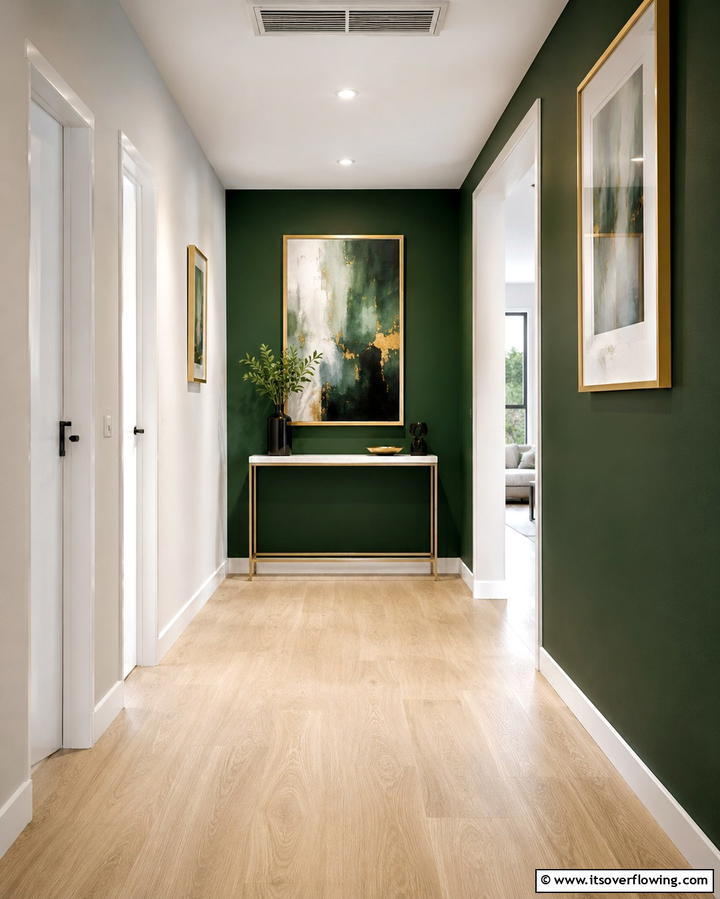 Green Accent Walls - 25 Green Hallway Ideas for a Fresh and Inviting Home