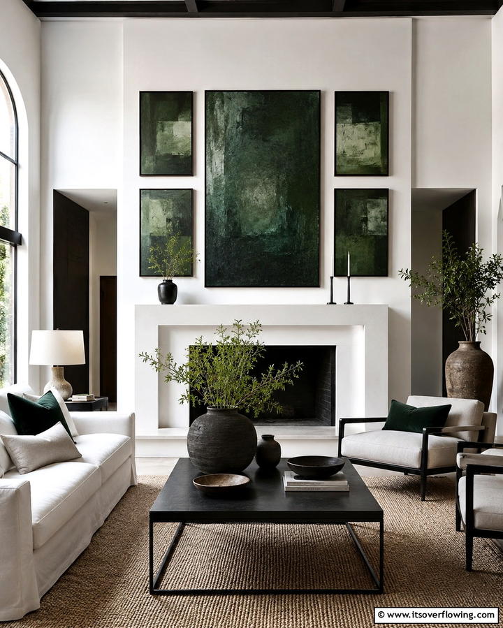 Green Artwork to Personalize Your Space - 25 Green Living Room Ideas for a Fresh and Calming Space
