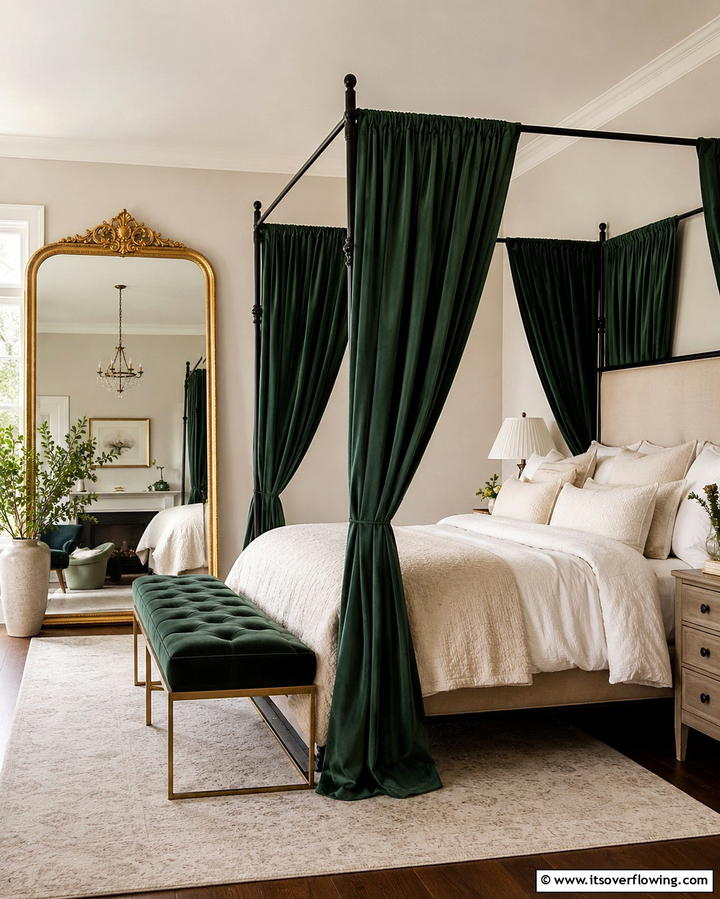 Green Canopy Beds for a Regal Look - 30 Green Bedroom Decor Ideas for Calming Retreats