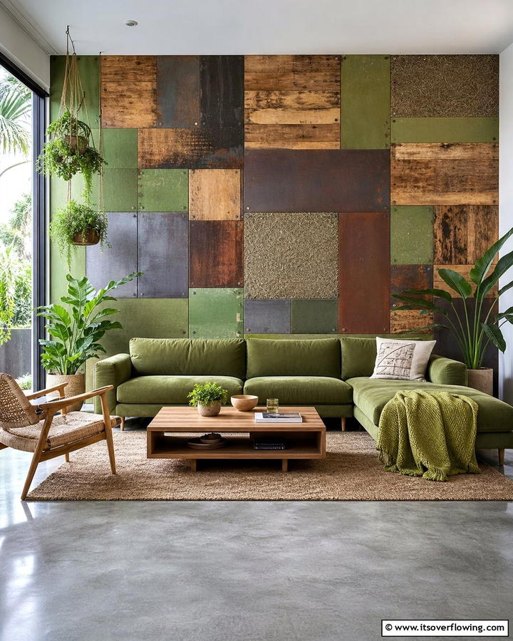 Green Eco friendly Recycled Walls - 30 Wall Covering Ideas to Transform Your Interior Design