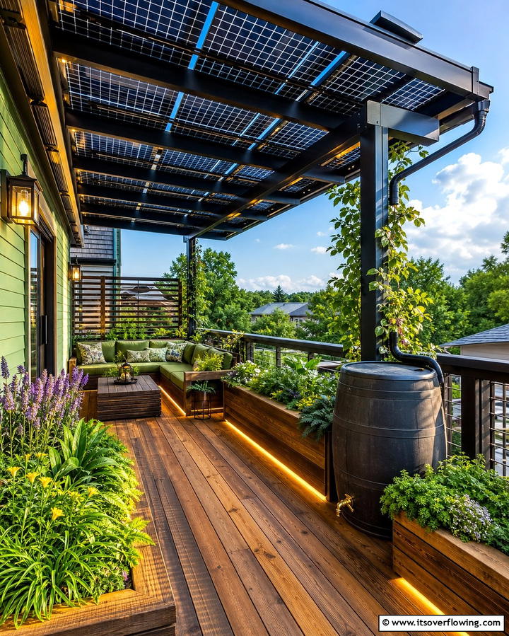 Green Energy Inspired Deck - 21 Second Floor Deck Ideas for Elevated Outdoor Living