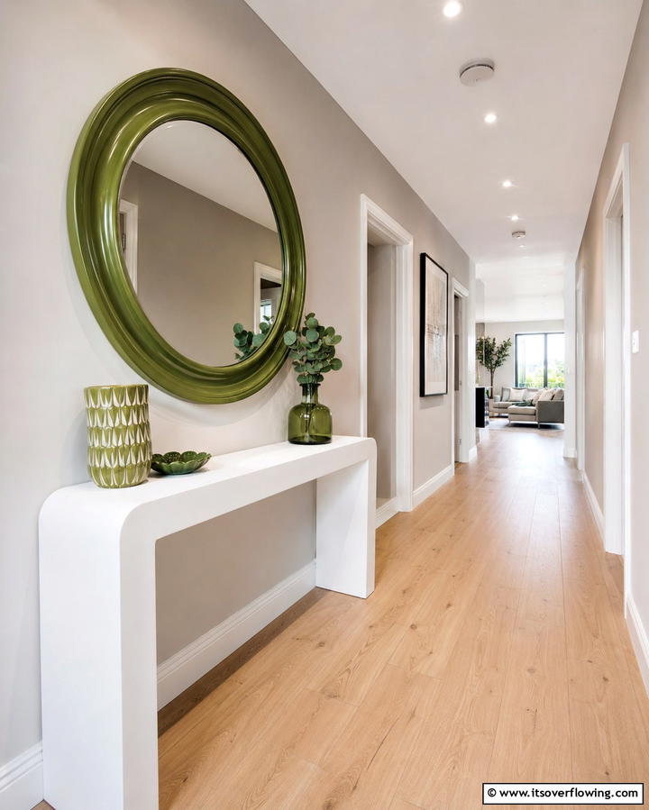 Green Framed Mirrors - 25 Green Hallway Ideas for a Fresh and Inviting Home