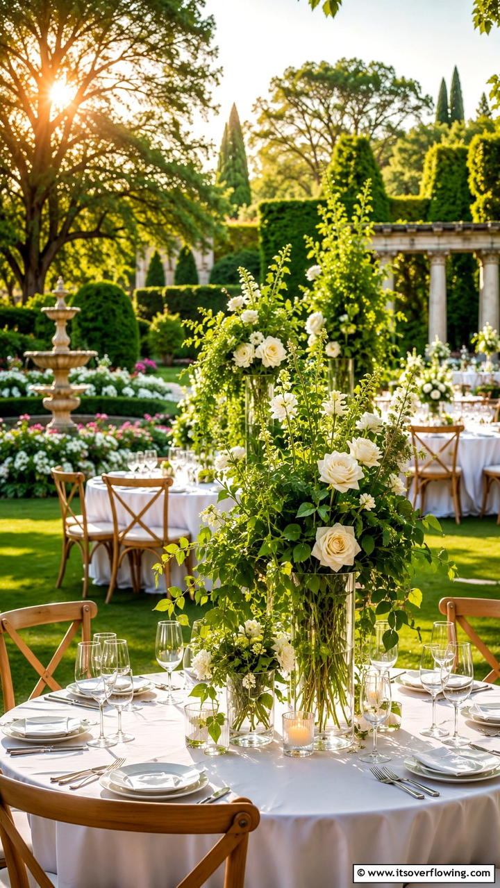Green Garden Centerpieces - 30 Emerald Green Wedding Ideas for Luxurious Celebrations