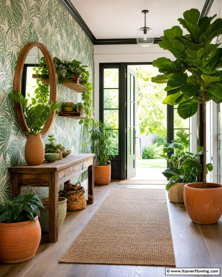 Green Natural Entryway - 21 Entryway Ideas to Create a Welcoming First Impression