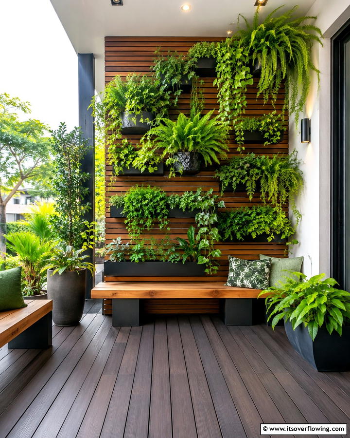 Green Oasis with Vertical Gardens - 25 Front Porch Deck Ideas for a Stunning Entryway